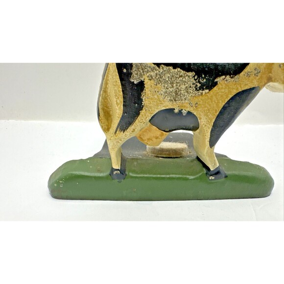 Vintage Cast Iron Farm Animals Door Stop Duck Pig Cow Sheep Rooster - Picture 4 of 6